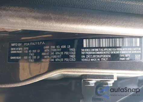 2018 Jeep Renegade Trailhawk 4X4 from USA, damaged, VIN ZACCJBCB6JPG83014